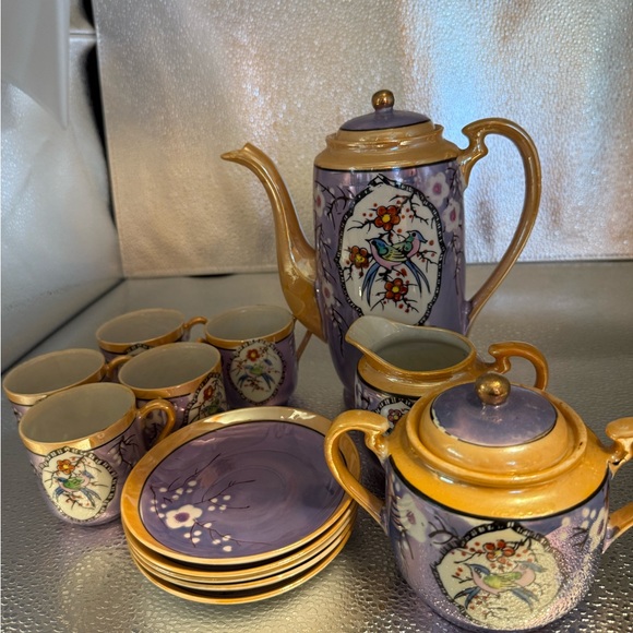 Vintage Miko Japan Blue Gold Tea Set.
